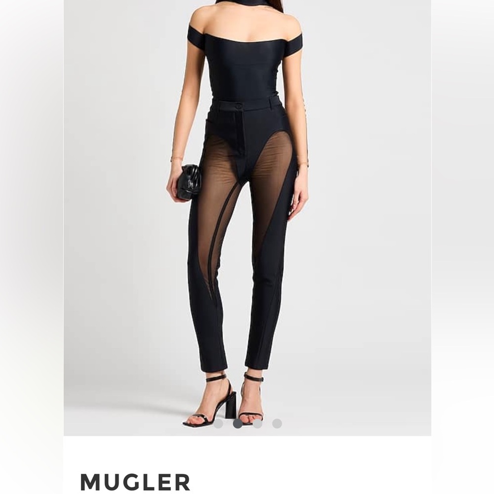 MUGLER sheer panels pants, THIERRY MUGLER designer from Neiman Marcus